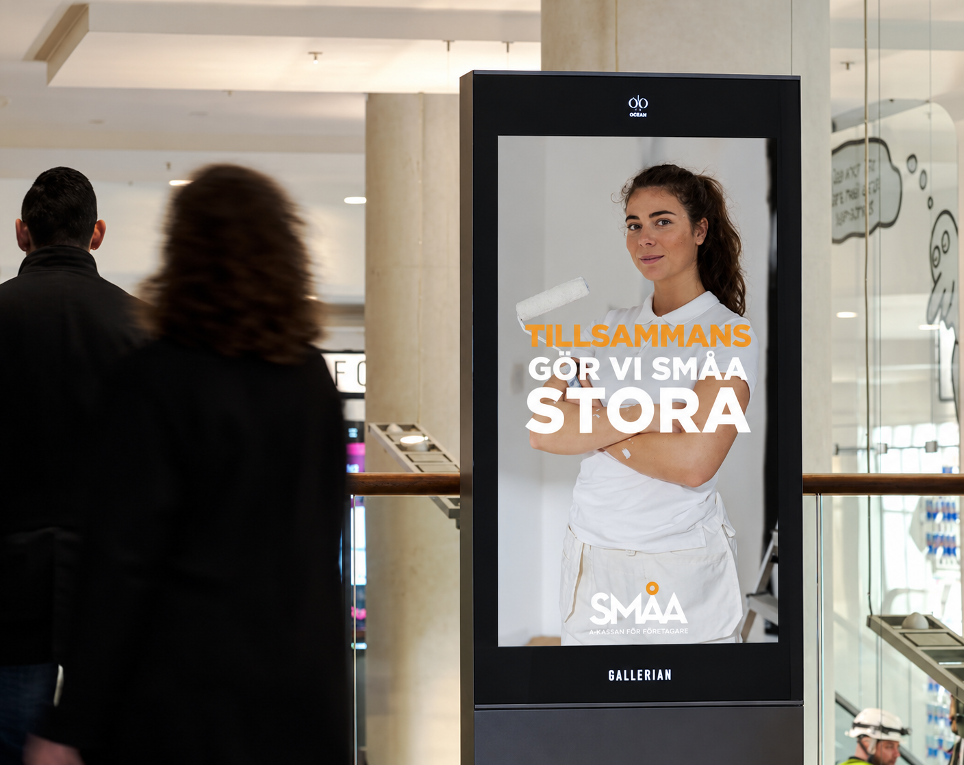 SMÅA:s utomhusreklam i Gallerian
