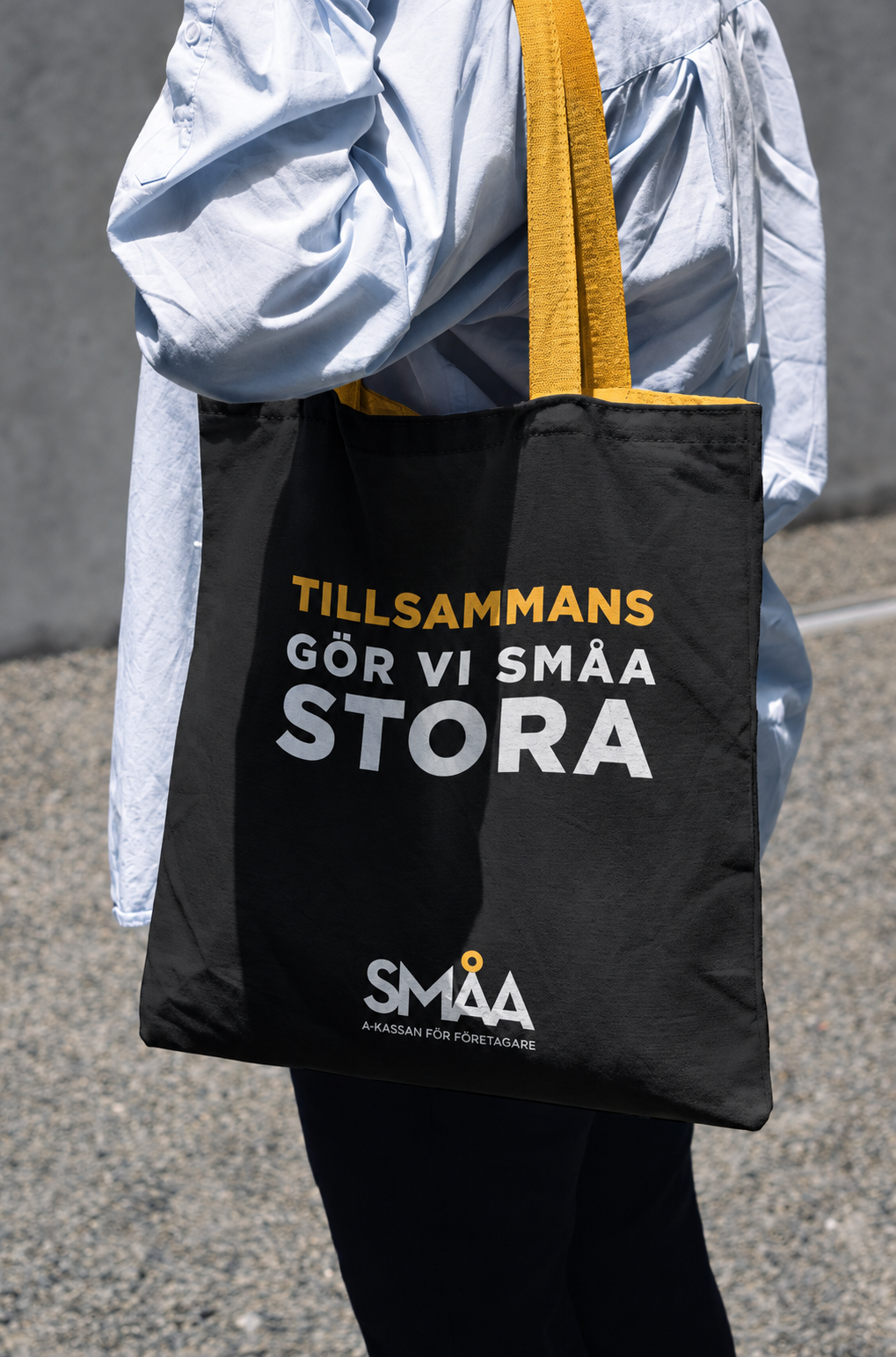 SMÅA:s grafiska profil på tygkasse