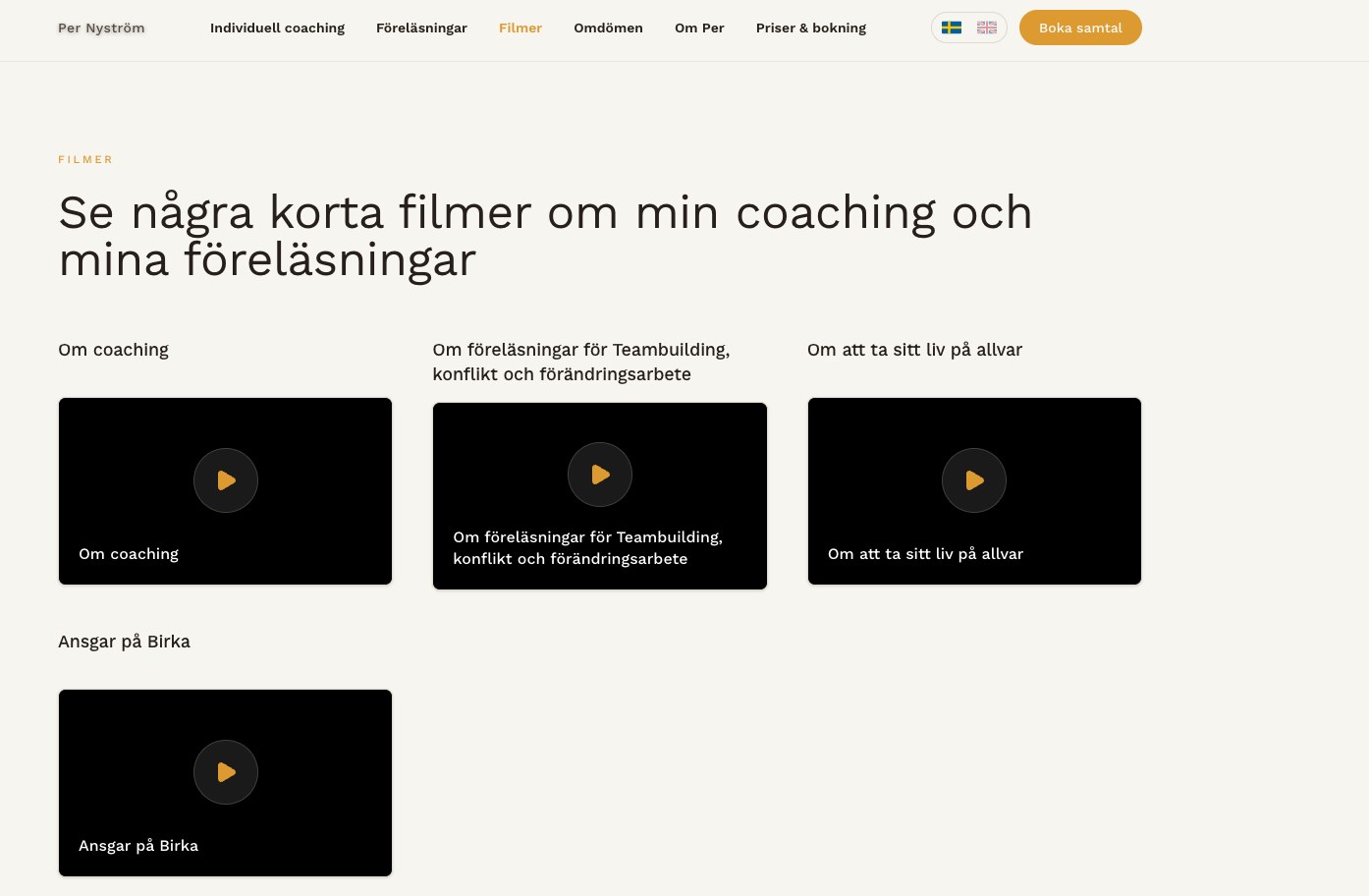 Sektion 1 på coachpernystrom.se